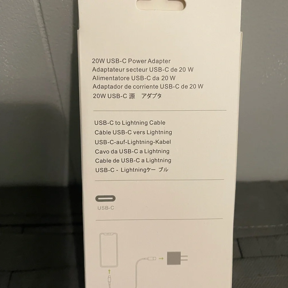 USB-C (20W Power Adapter) lightning cable